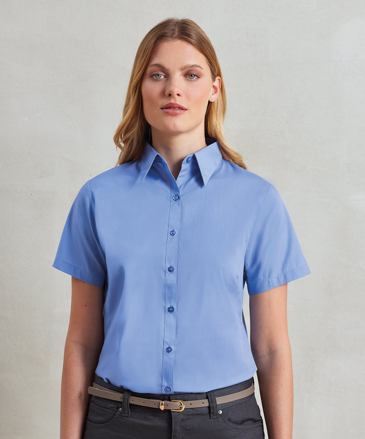 Women’s short sleeve poplin blouse