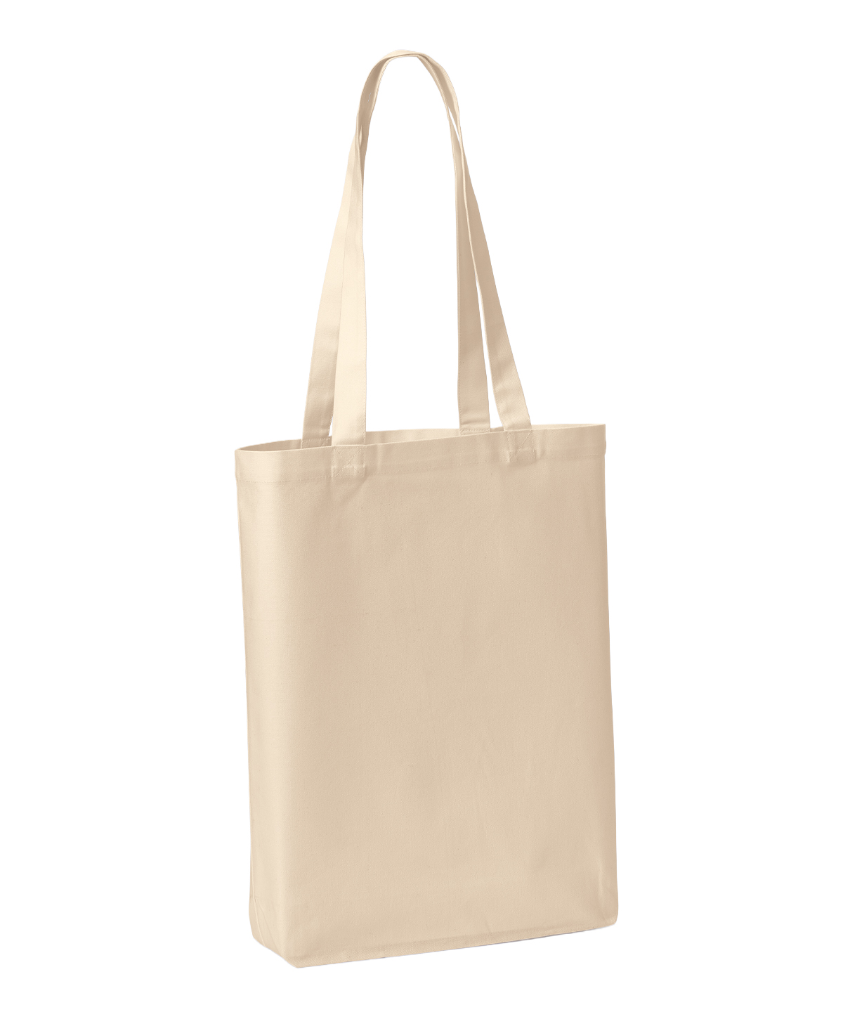 Recycled premium canvas ‘flat base’ shopper, front