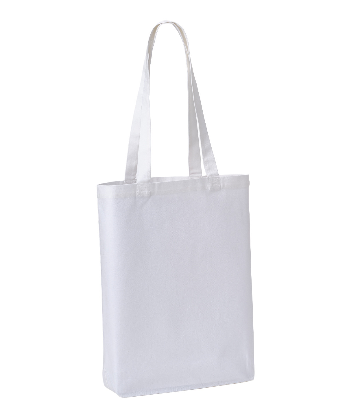 Recycled premium canvas ‘flat base’ shopper, front