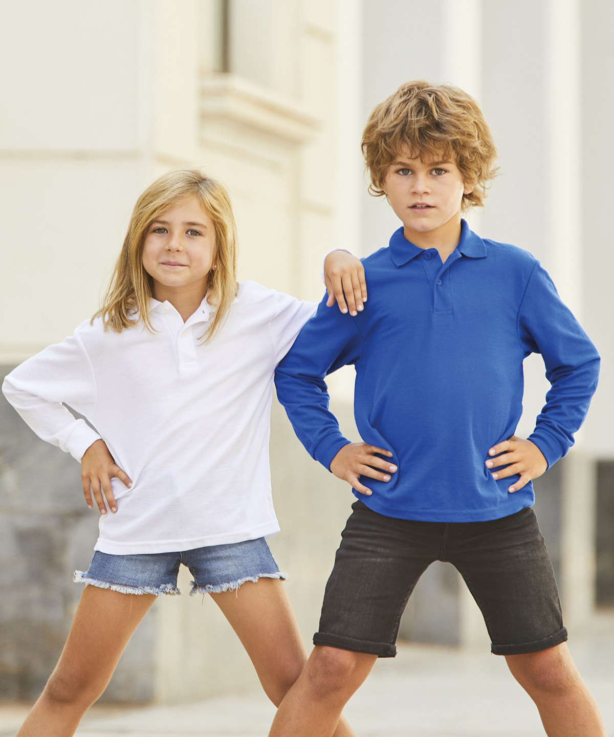 Picture of Kids long sleeve 65/35 polo