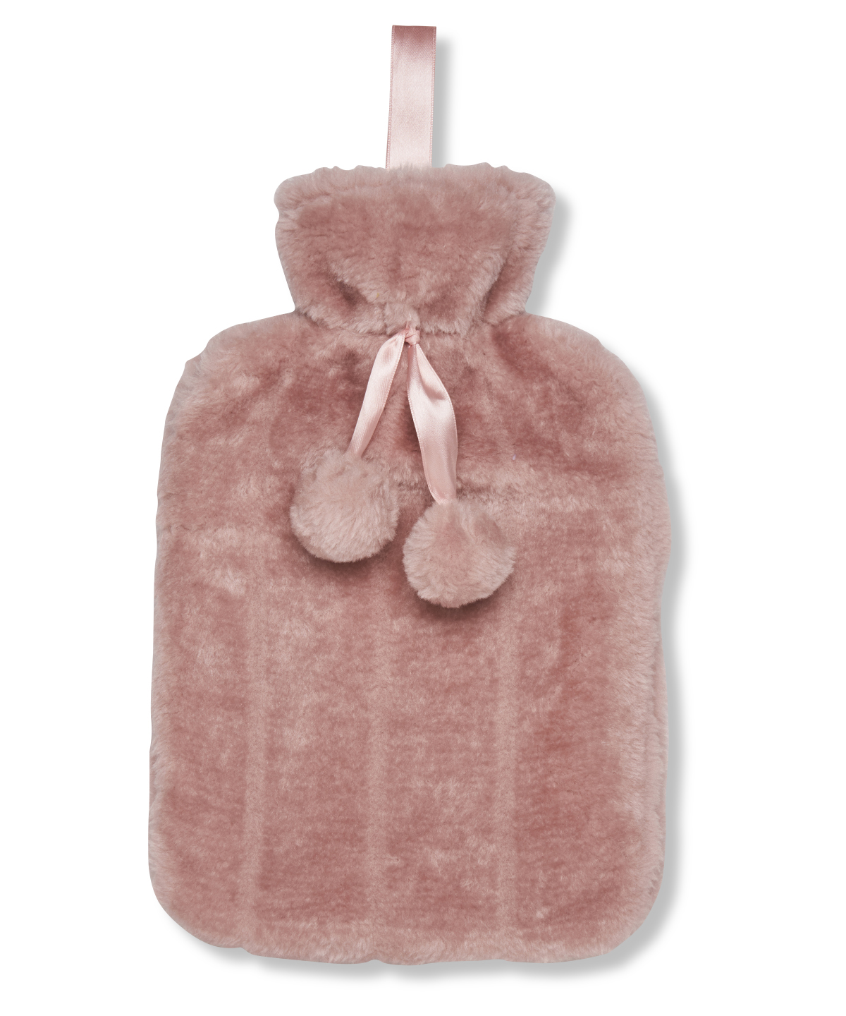Luxury Classic Faux Fur Hot Water Bottle And Cover Dusky Pink Size 2Large