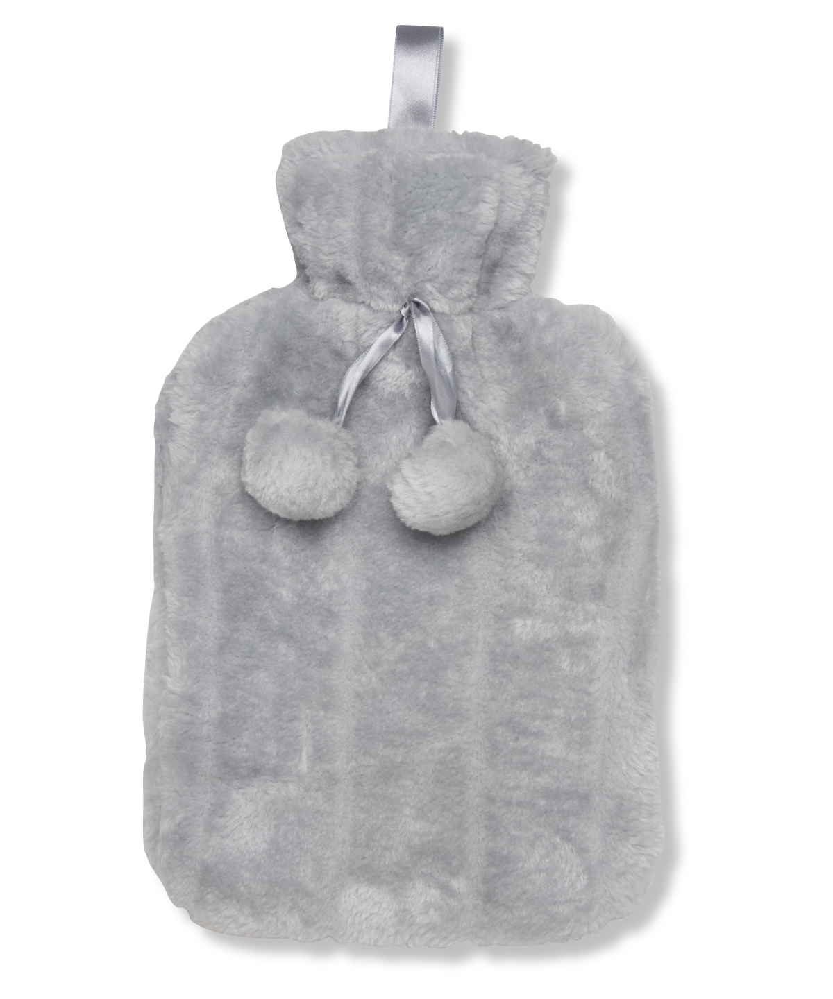 Luxury Classic Faux Fur Hot Water Bottle And Cover Silver Grey Size 2Large