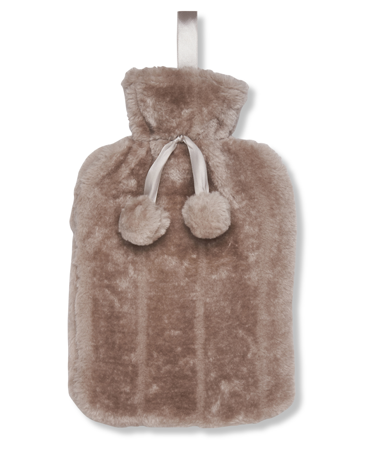 Luxury Classic Faux Fur Hot Water Bottle And Cover Taupe Size 2Large