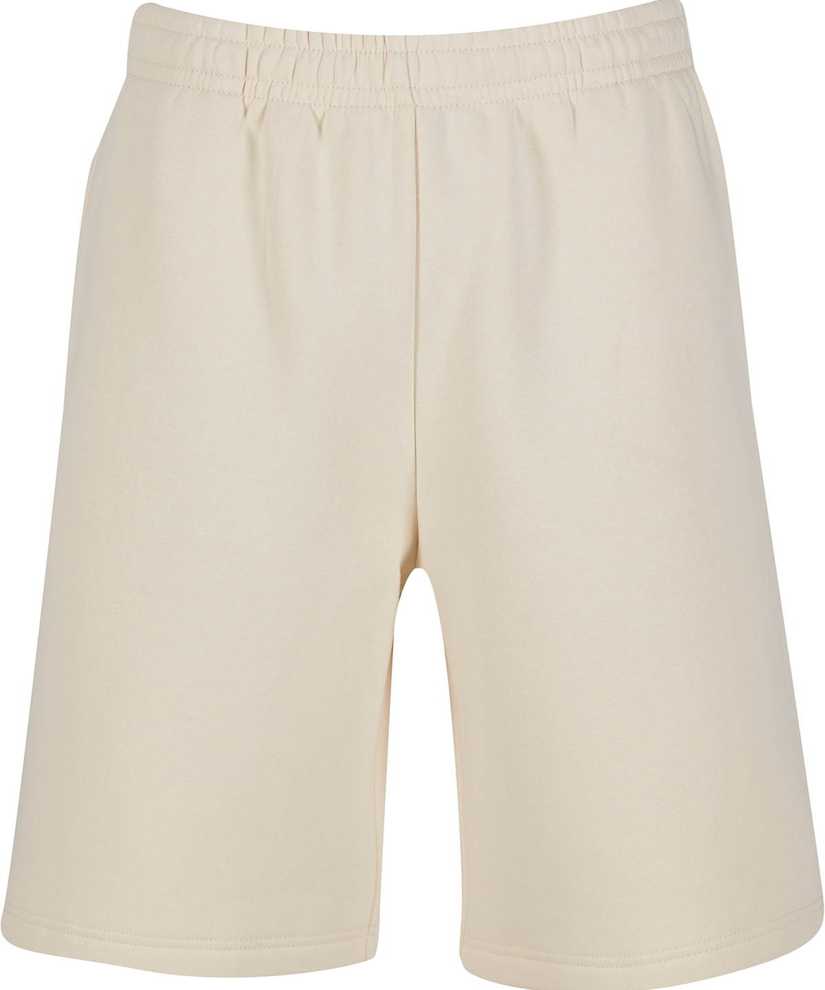 Build Your Brand Fluffy Sweat Shorts BY447 in White Sand