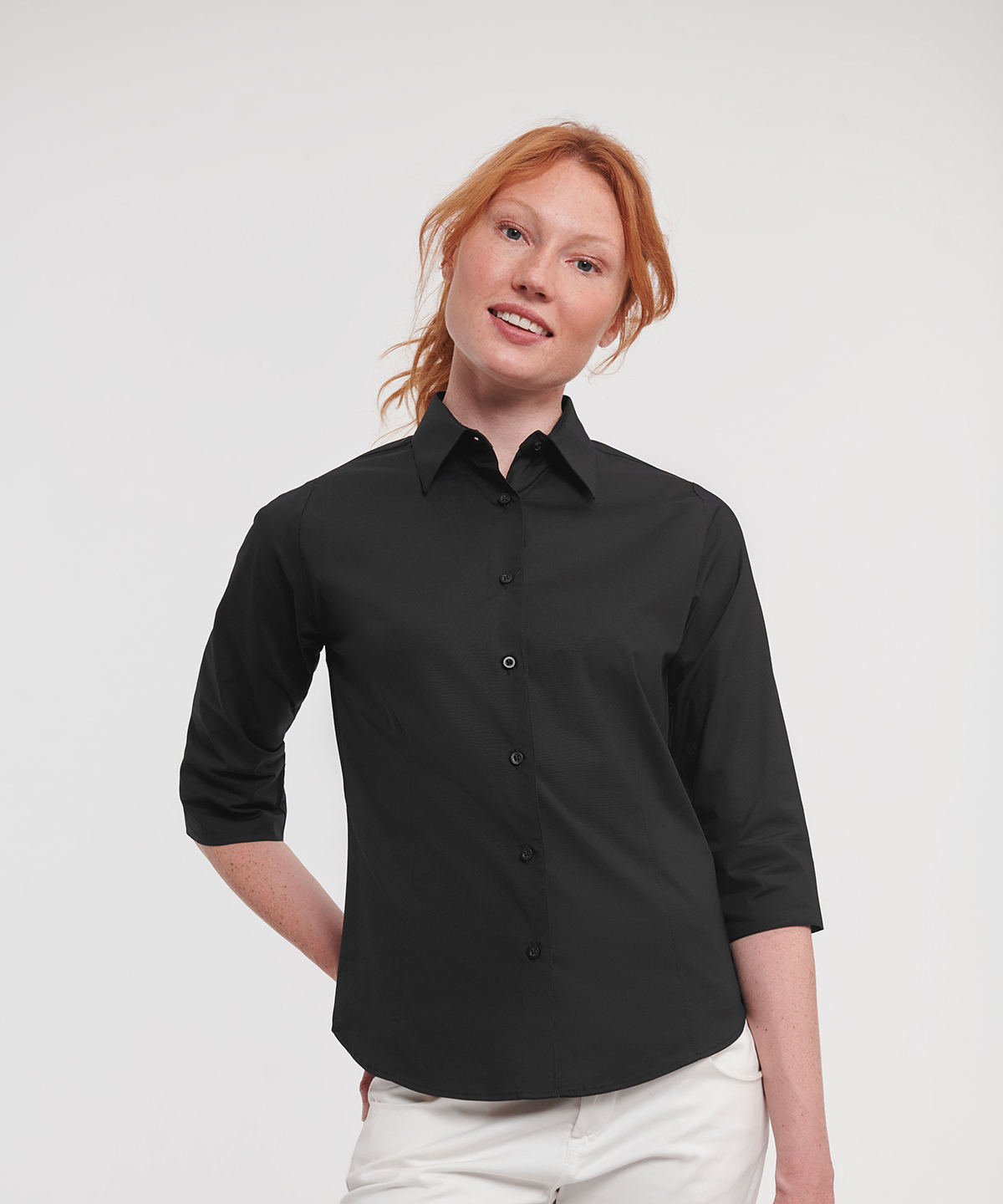 Women’s ¾ sleeve easycare fitted shirt Women’s ¾ sleeve easycare fitted shirt