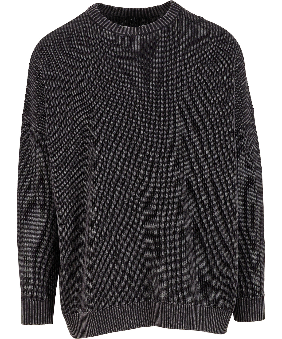 Acid washed knitted oversized sweater