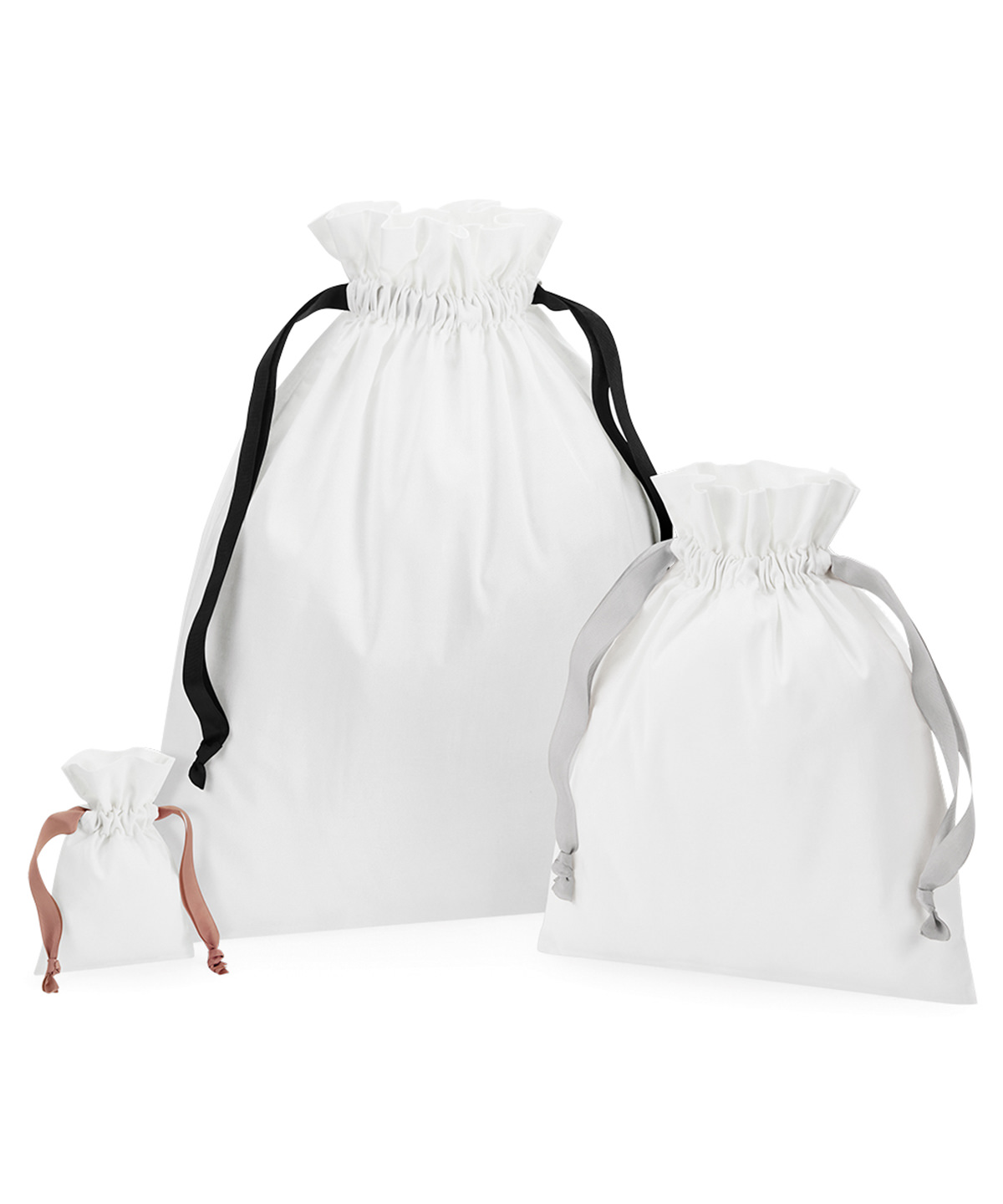Cotton gift bag with ribbon drawstring