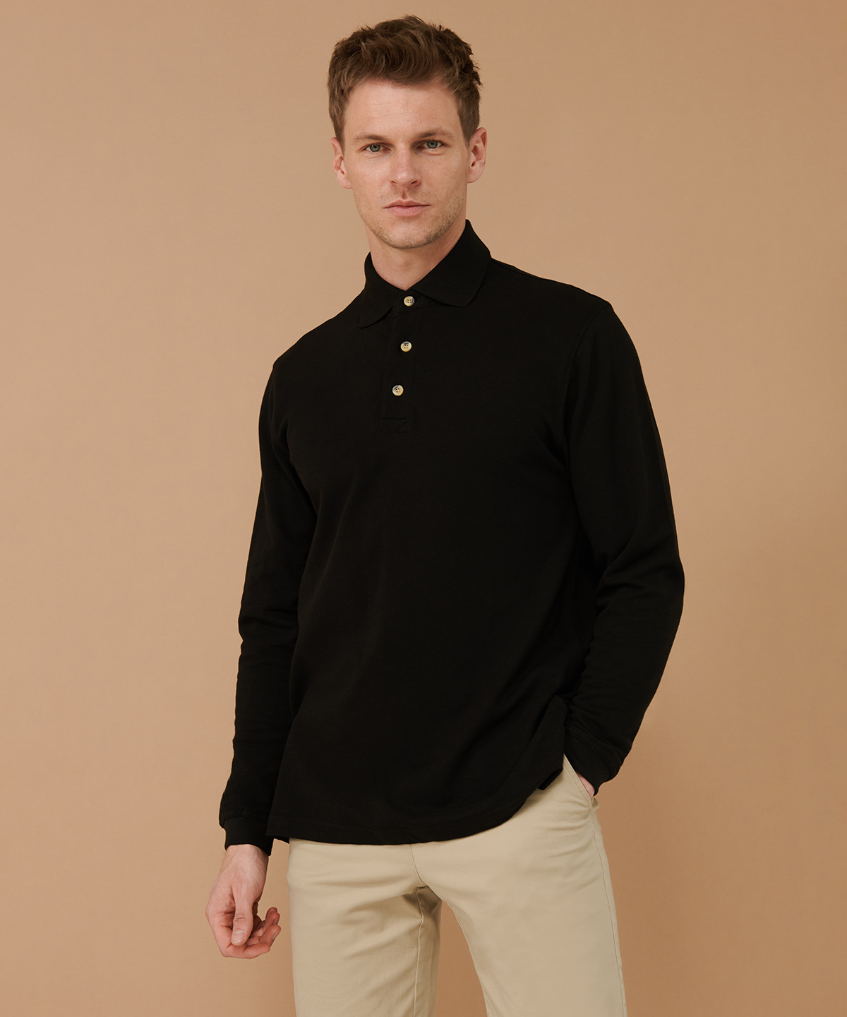 Picture of Long sleeve cotton polo shirt