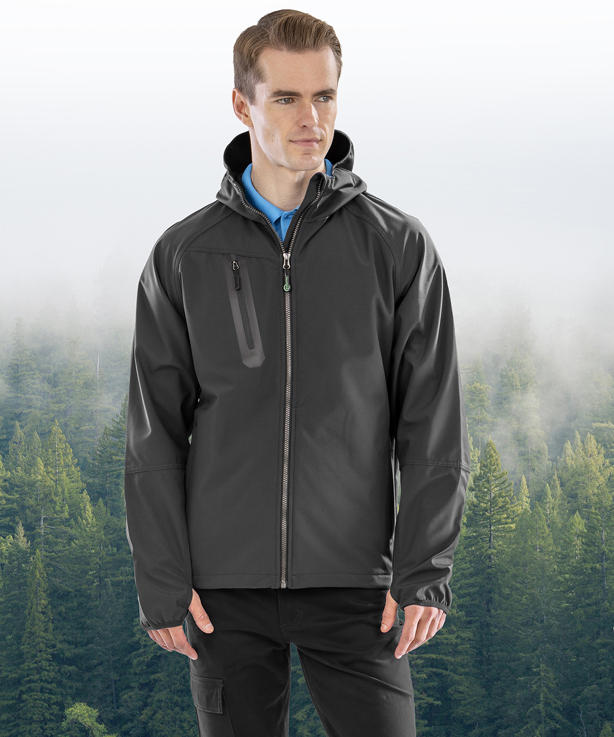3-layer recycled printable casual hooded softshell 3-layer recycled printable casual hooded softshell