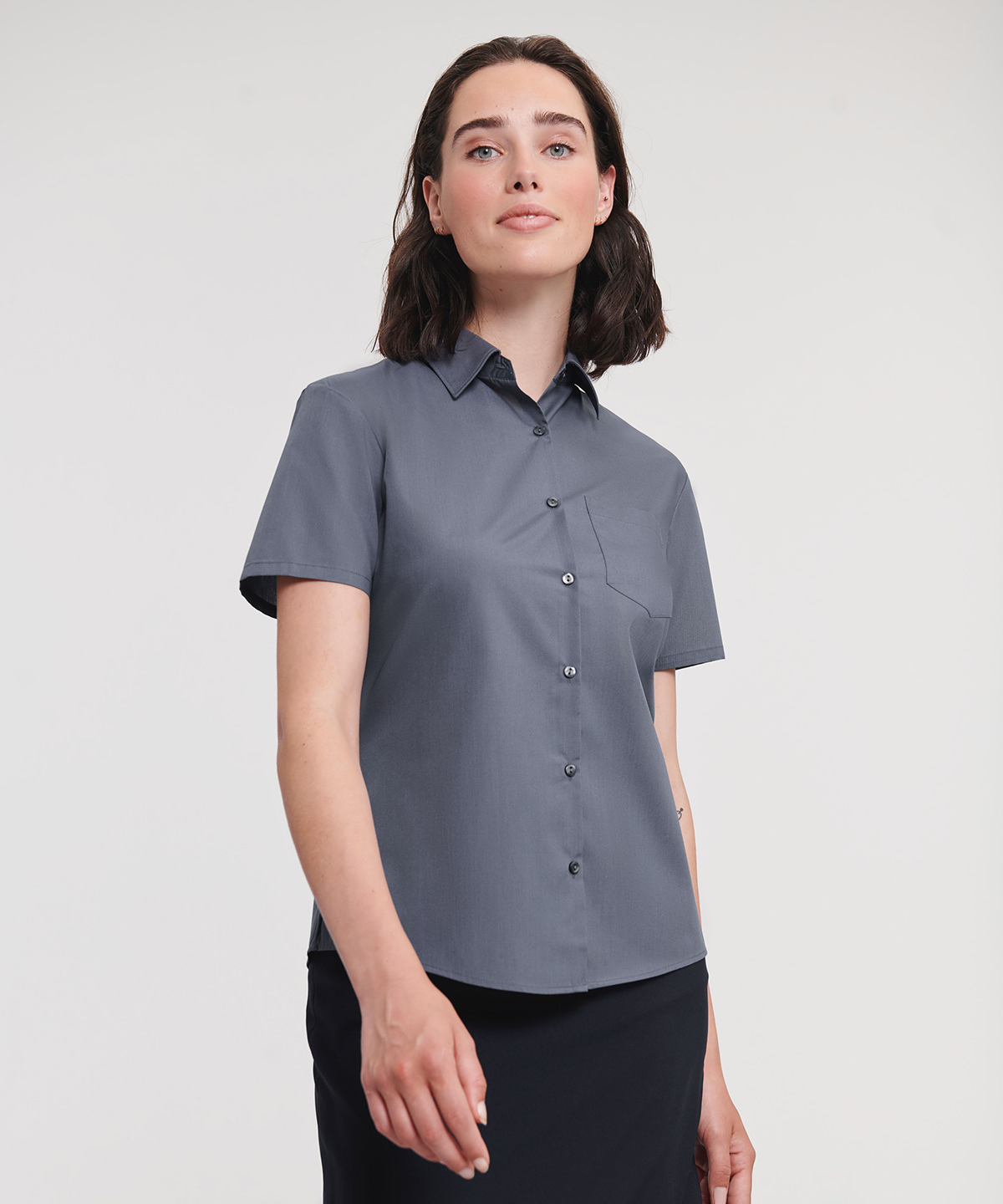 Picture of Women's short sleeve polycotton easycare poplin shirt