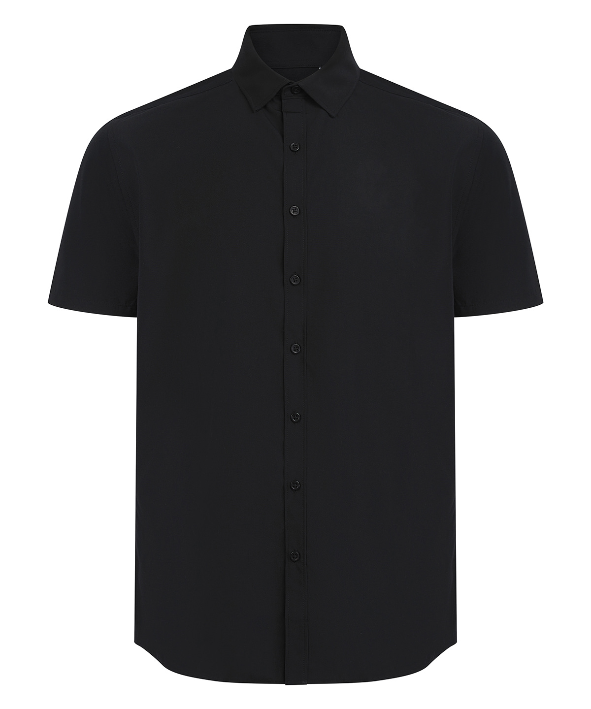 Henbury Short sleeve ‘cotton-feel’ Coolplus® shirt BLAC XL