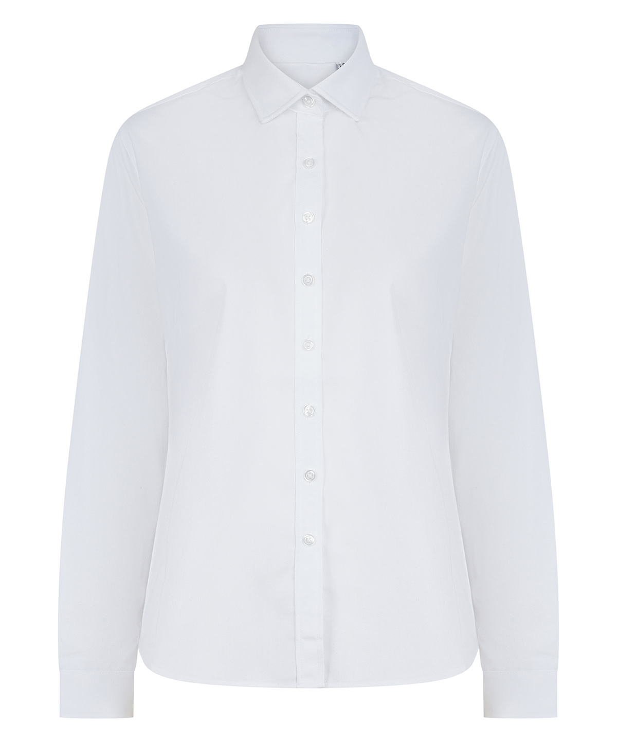 Henbury Women’s long sleeve ‘cotton-feel’ Coolplus® shirt WHIT S