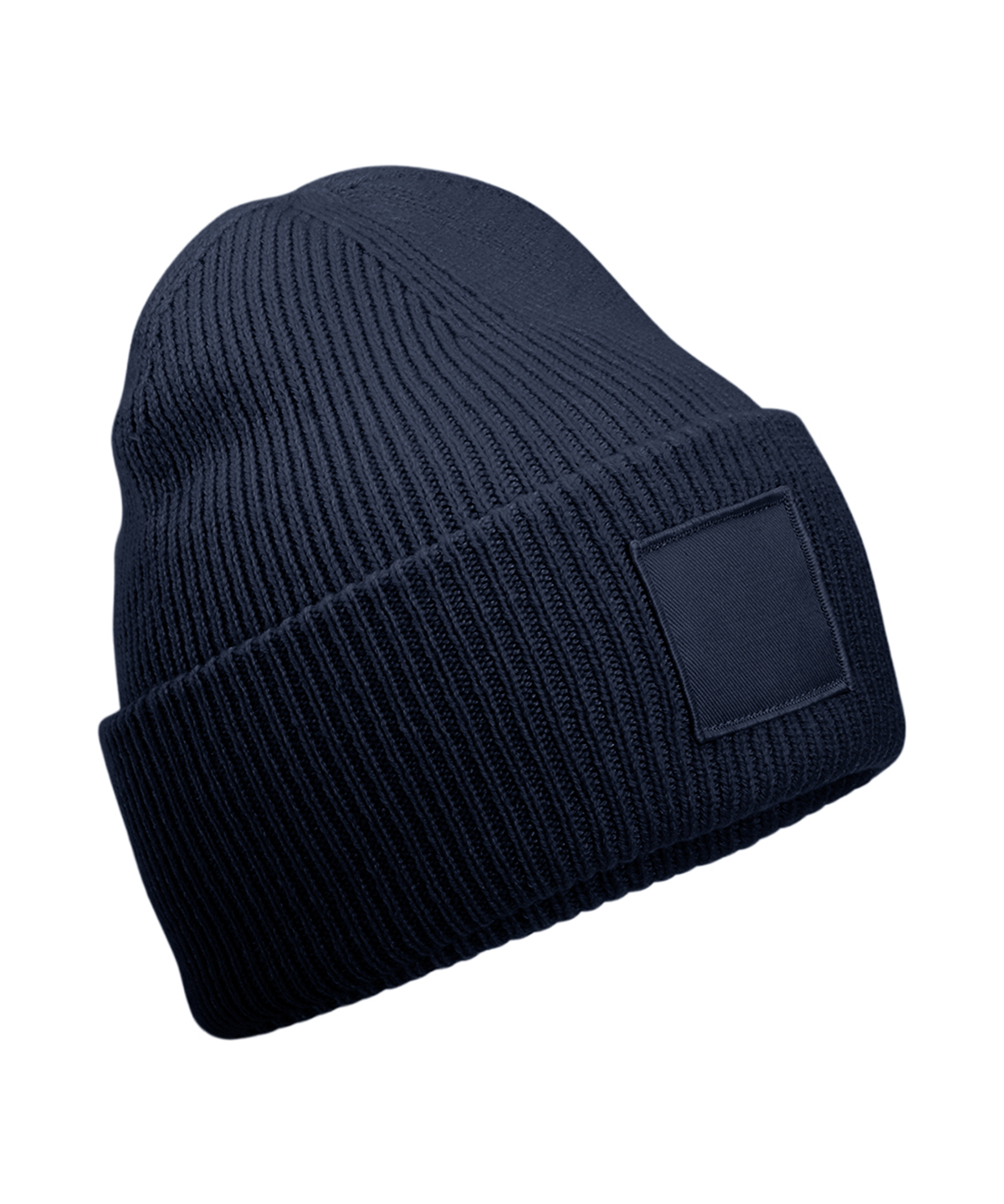 Beechfield Deep-cuffed Tonal Patch Beanie B336R in French Navy