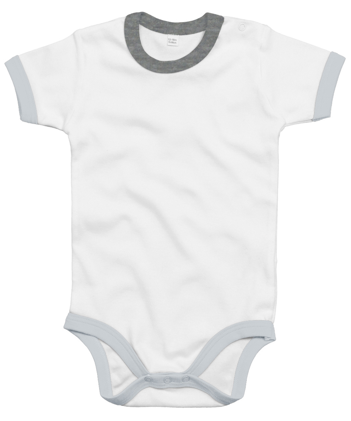 Ringer Bodysuit White/Heather Grey Melange Size 1218
