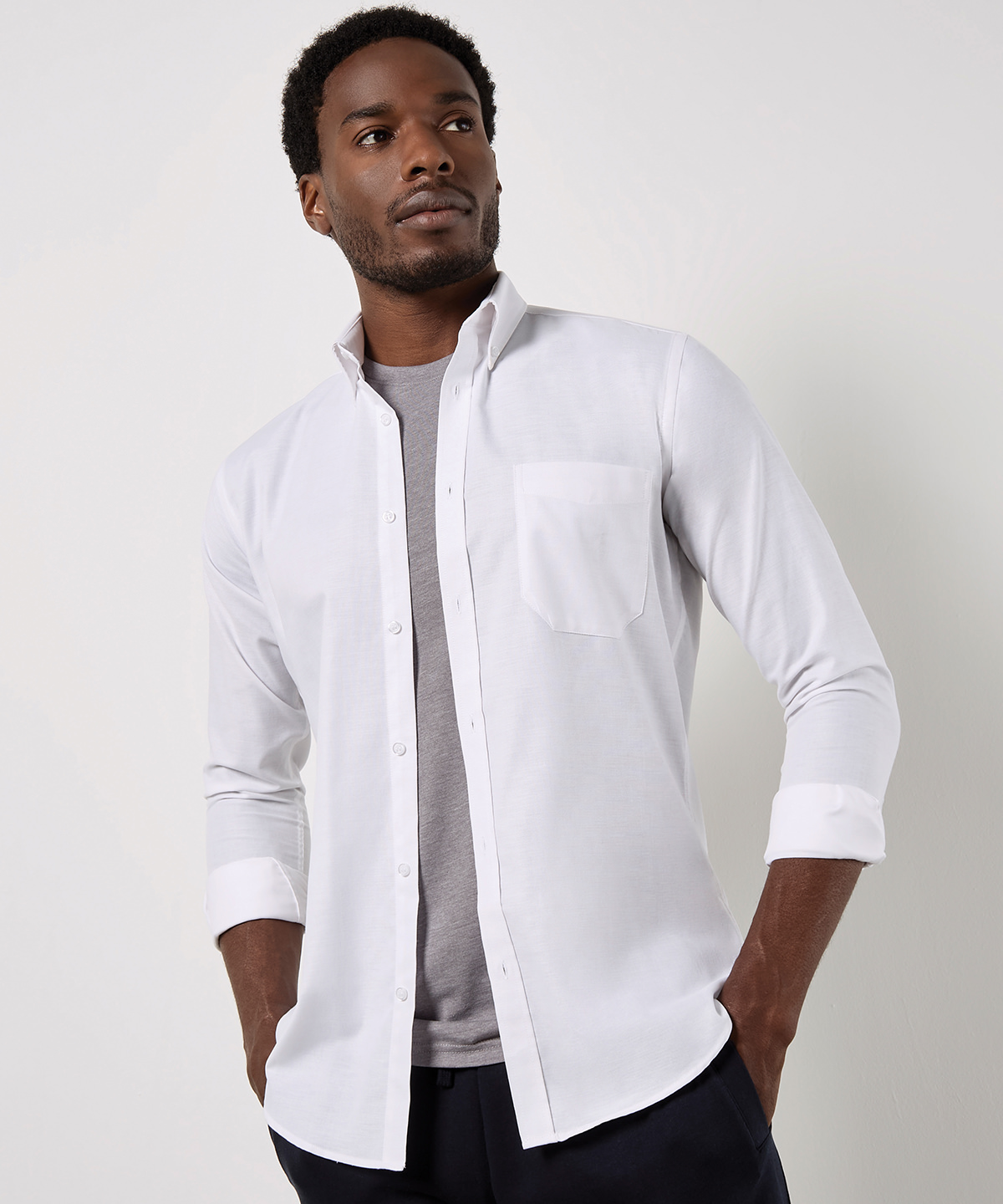 Slim fit workwear Oxford shirt long-sleeved (slim fit) Slim fit workwear Oxford shirt long-sleeved (slim fit)