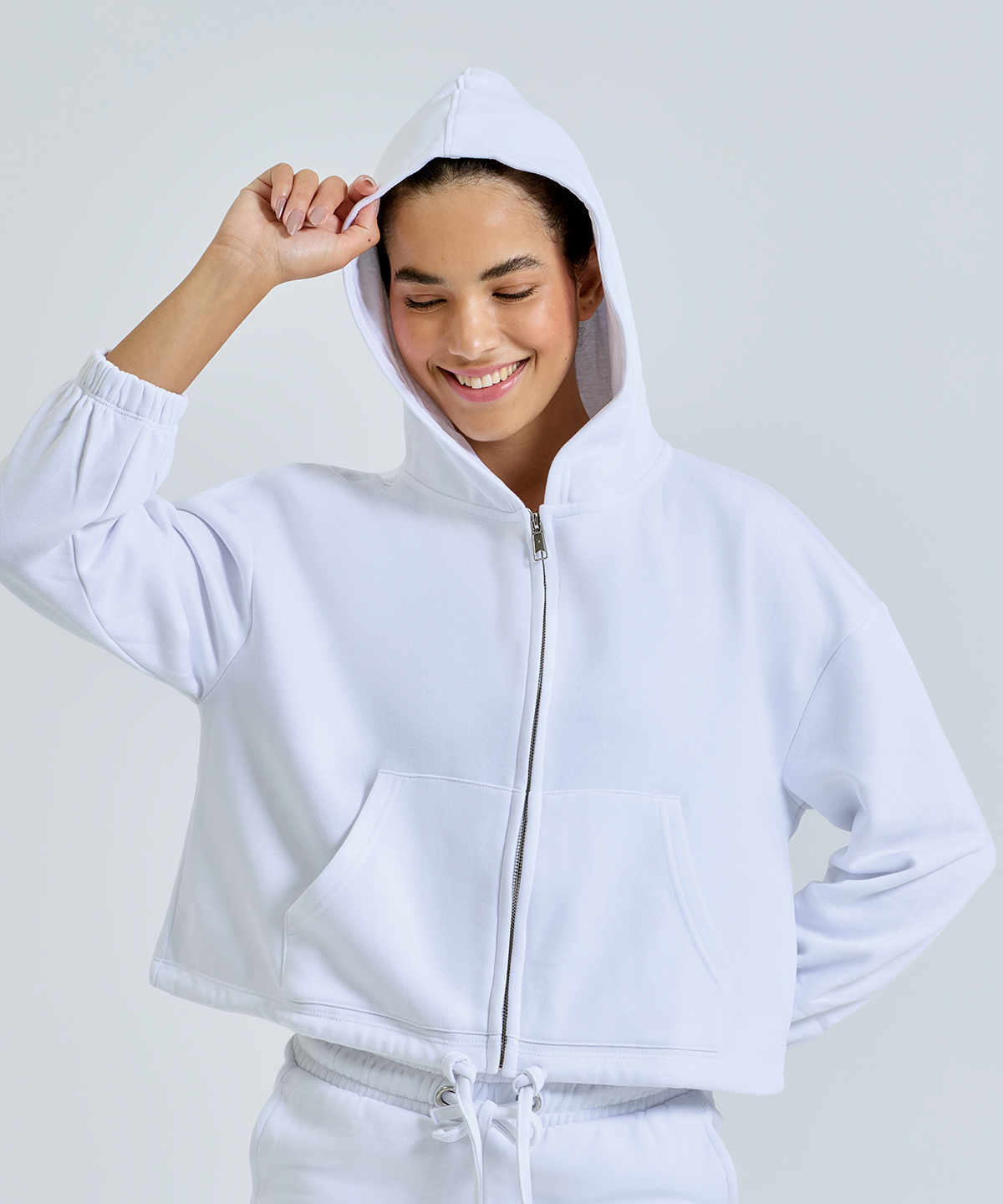 Women’s TriDri® recycled cropped oversize full-zip hoodie