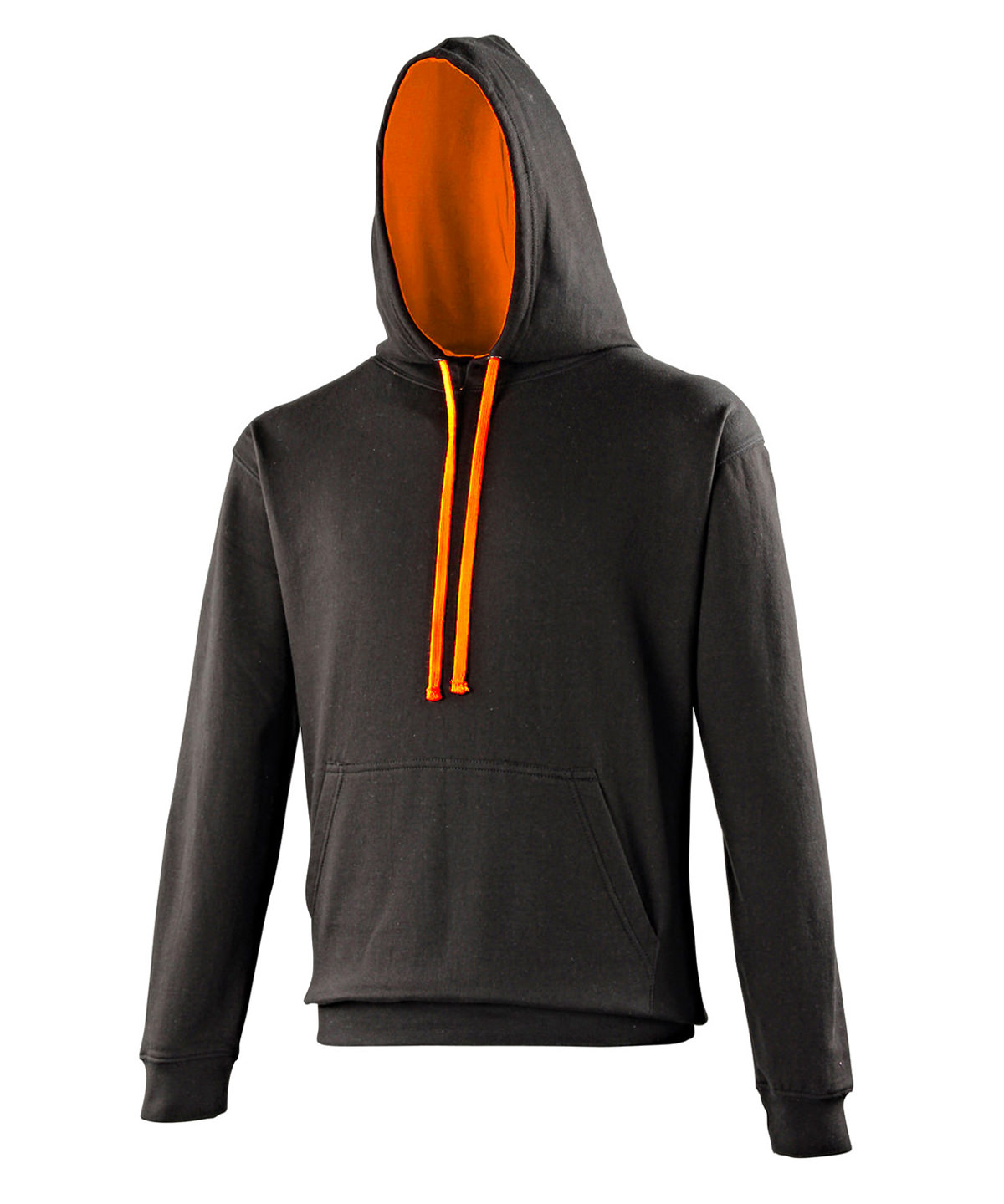 AWDis Varsity Hoodie JH003 in Jet Black/Orange Crush