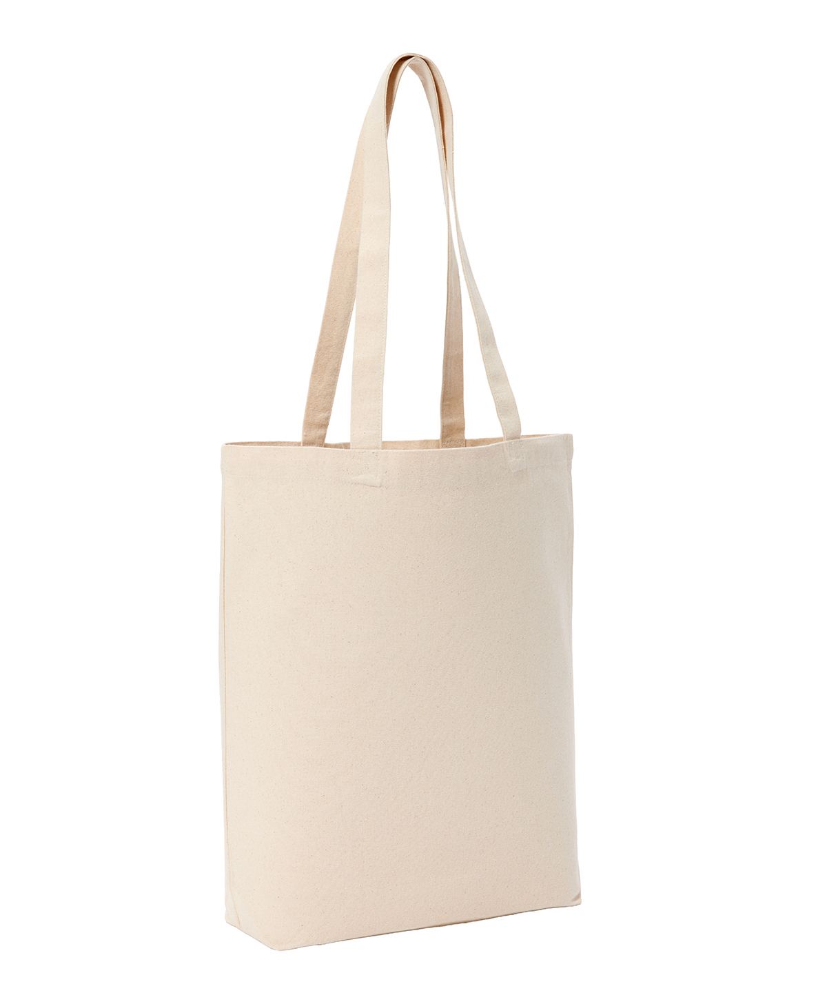 Recycled premium canvas ‘flat base’ shopper, front