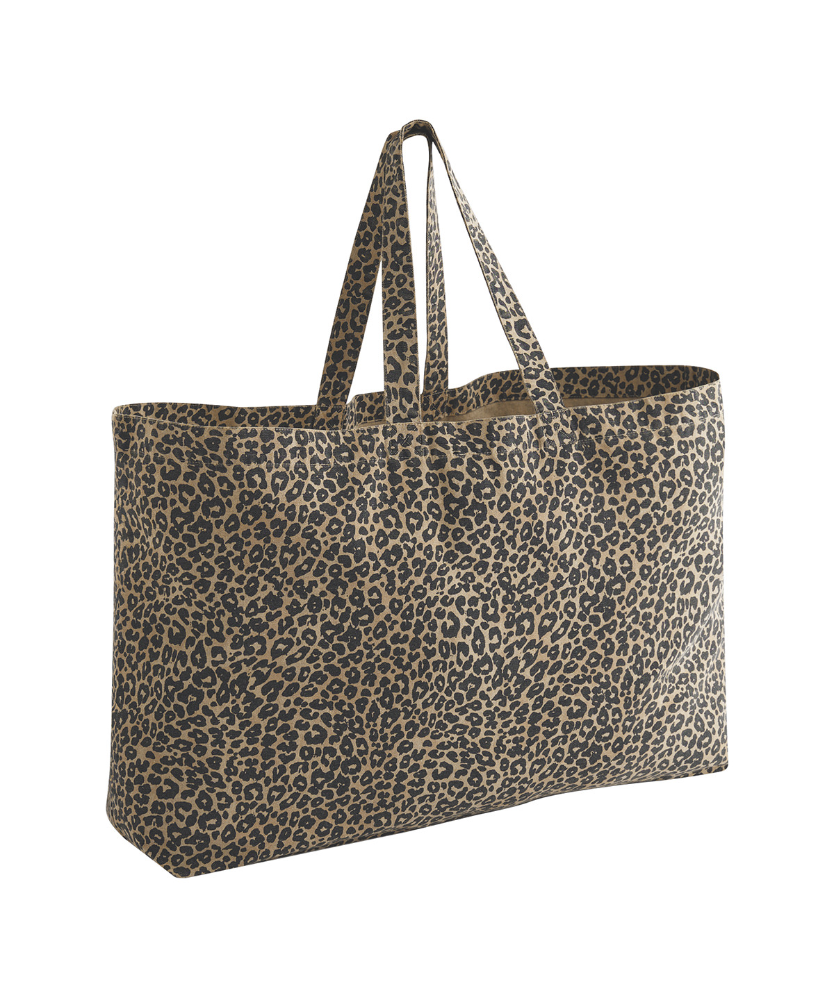 Leopard print canvas oversized tote bag image 2