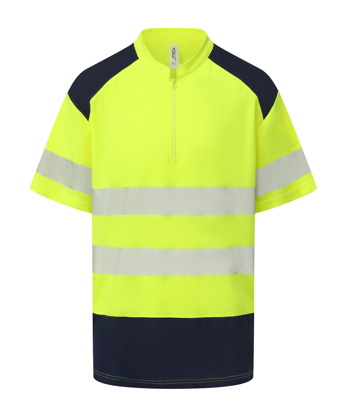 Yoko Hi-vis mandarin collar zip neck comfort trim polo (HVJ230) HVYN 6XL