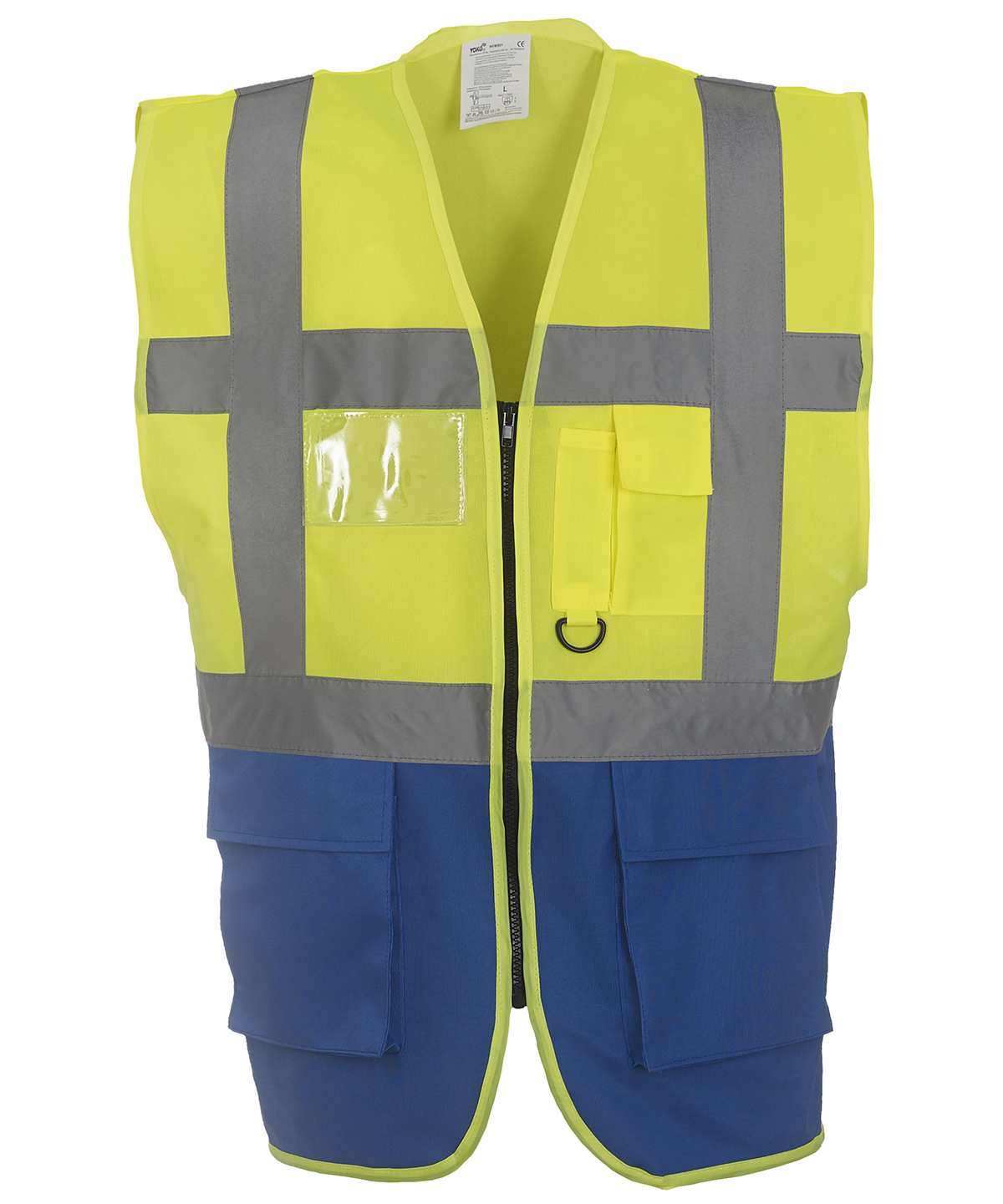 Multifunctional Executive Hi-Vis Waistcoat (Hvw801) Yellow/Royal Blue Size 3XLarge