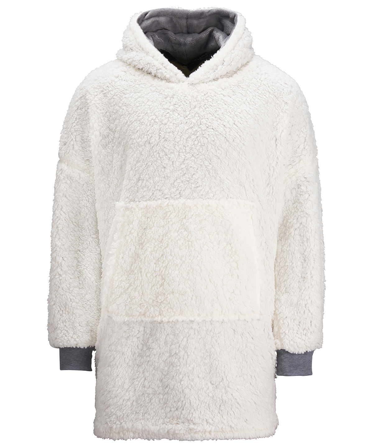 Ribbon Oversized Cosy Reversible Sherpa Hoodie Angle View