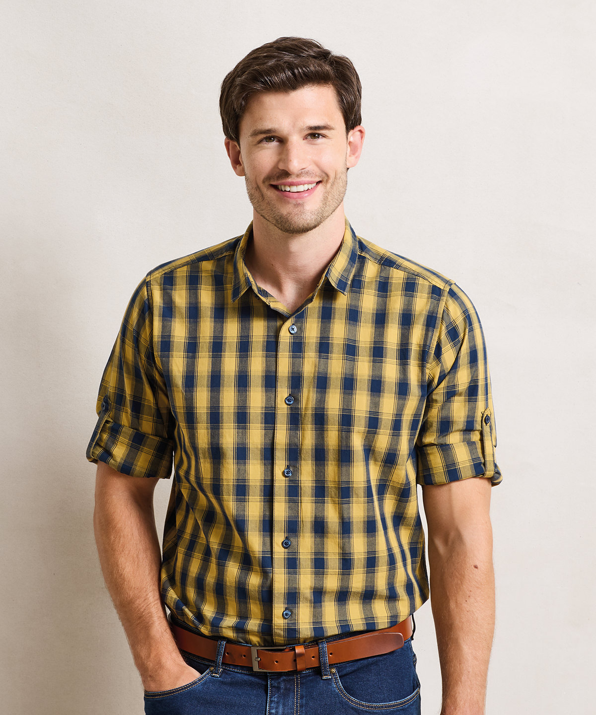 Mulligan check cotton long sleeve shirt Mulligan check cotton long sleeve shirt