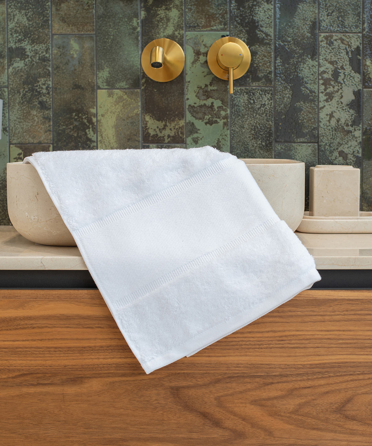 Organic hand towel with printable border Organic hand towel with printable border