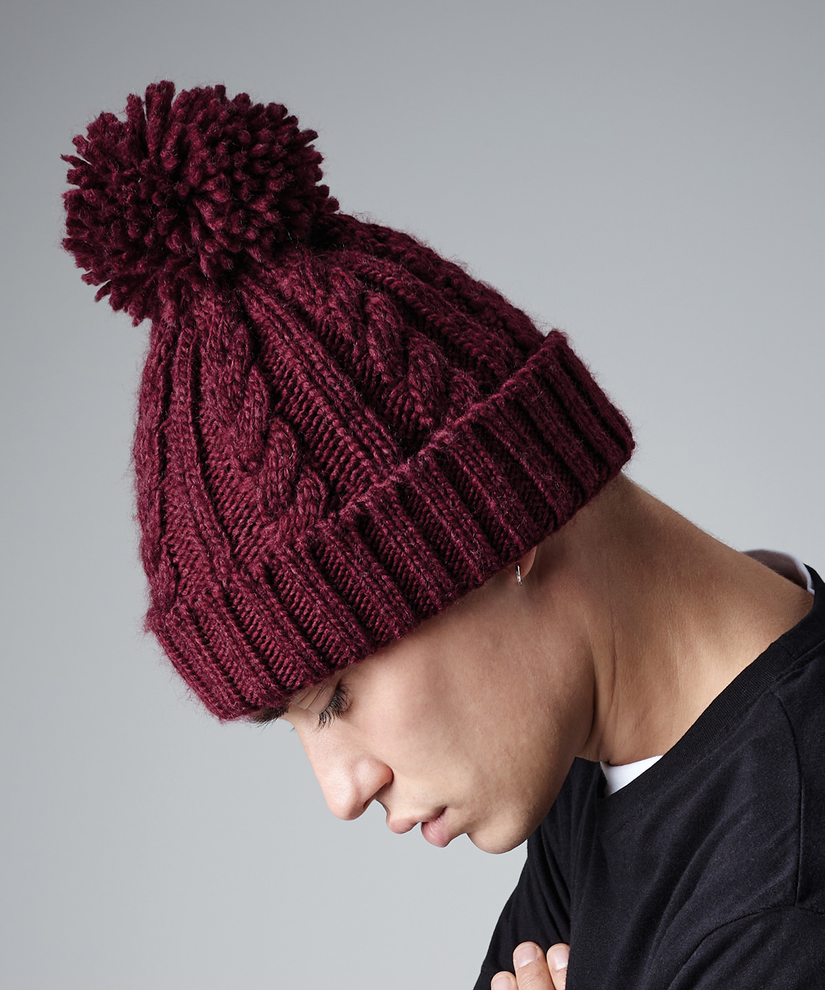 Picture of Cable knit melange beanie