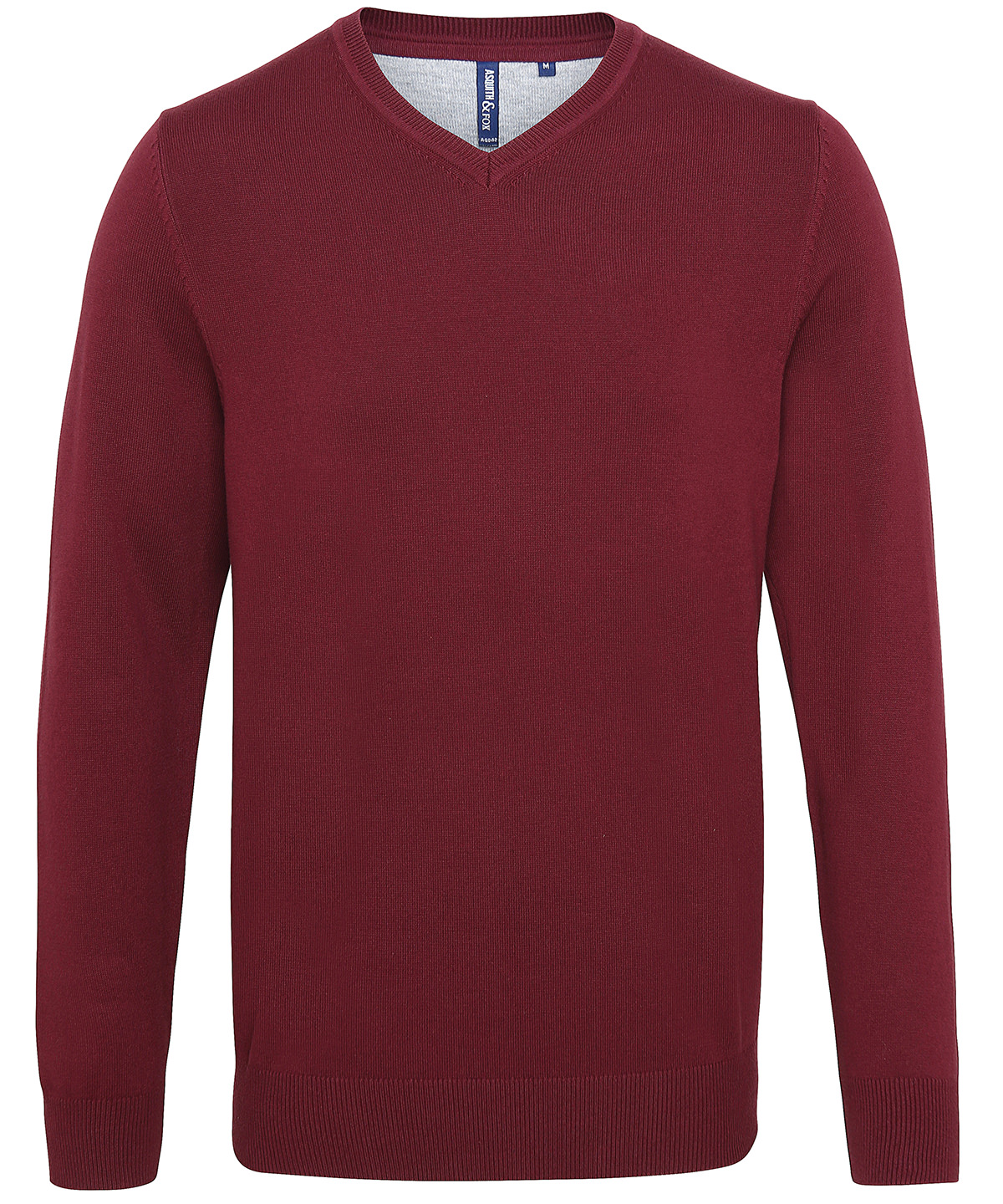 Mens Cotton Blend V-Neck Sweater Burgundy Size Large