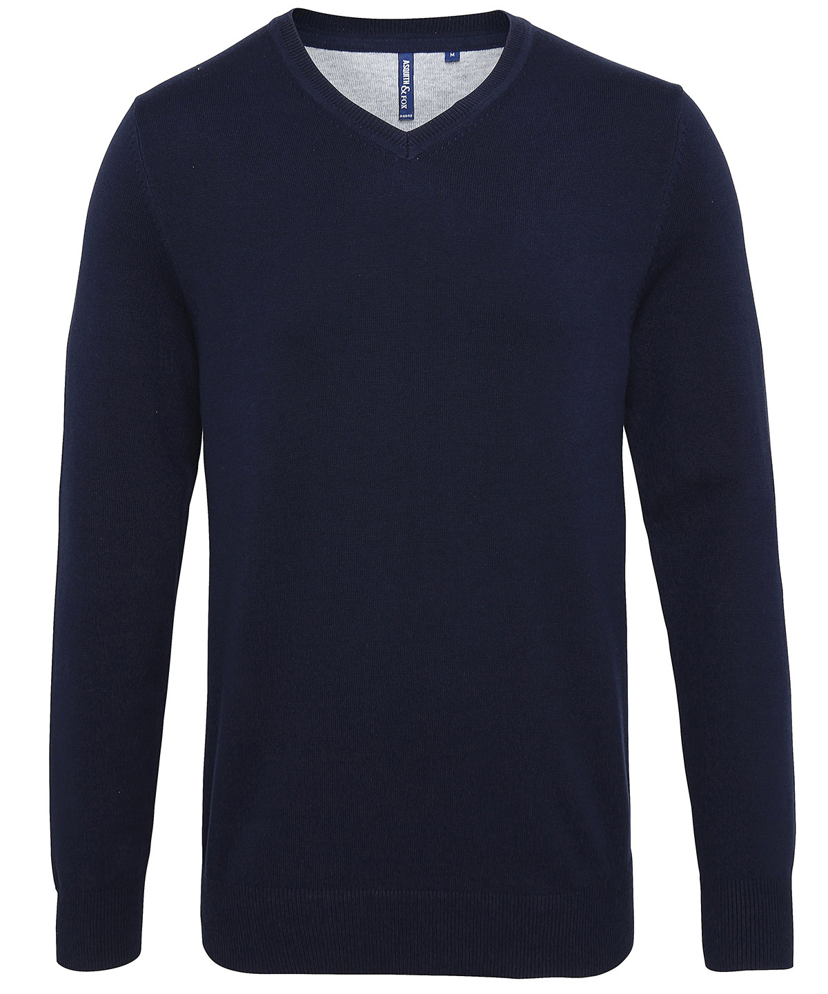Mens Cotton Blend V-Neck Sweater French Navy Size 2XLarge