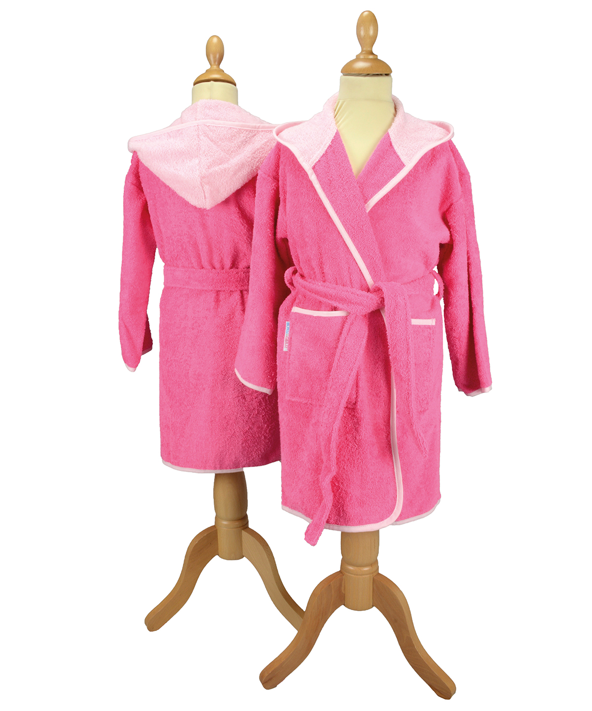 Boyzz & Girlzz® Hooded Bathrobe Pink/Light Pink Size 1214