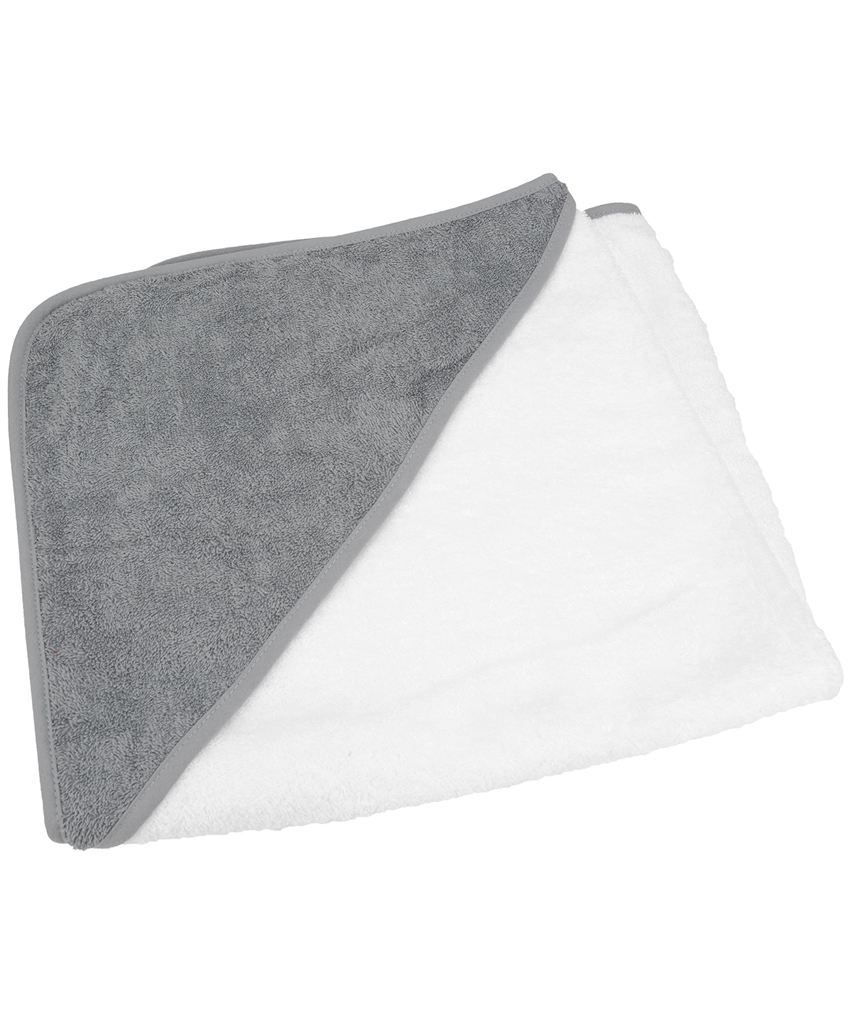 Babiezz® Medium Baby Hooded Towel White/Anthracite Grey/Anthracite Grey Size One Size