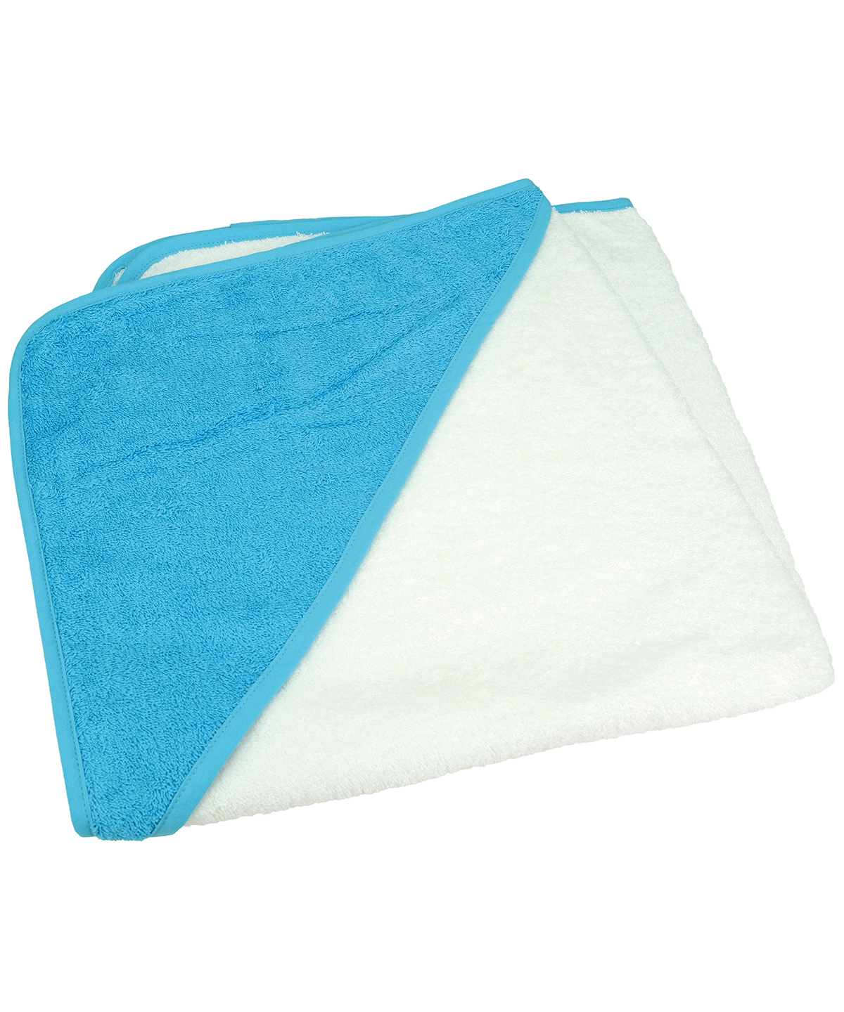 Babiezz® Medium Baby Hooded Towel White/Aqua Blue/Aqua Blue Size One Size