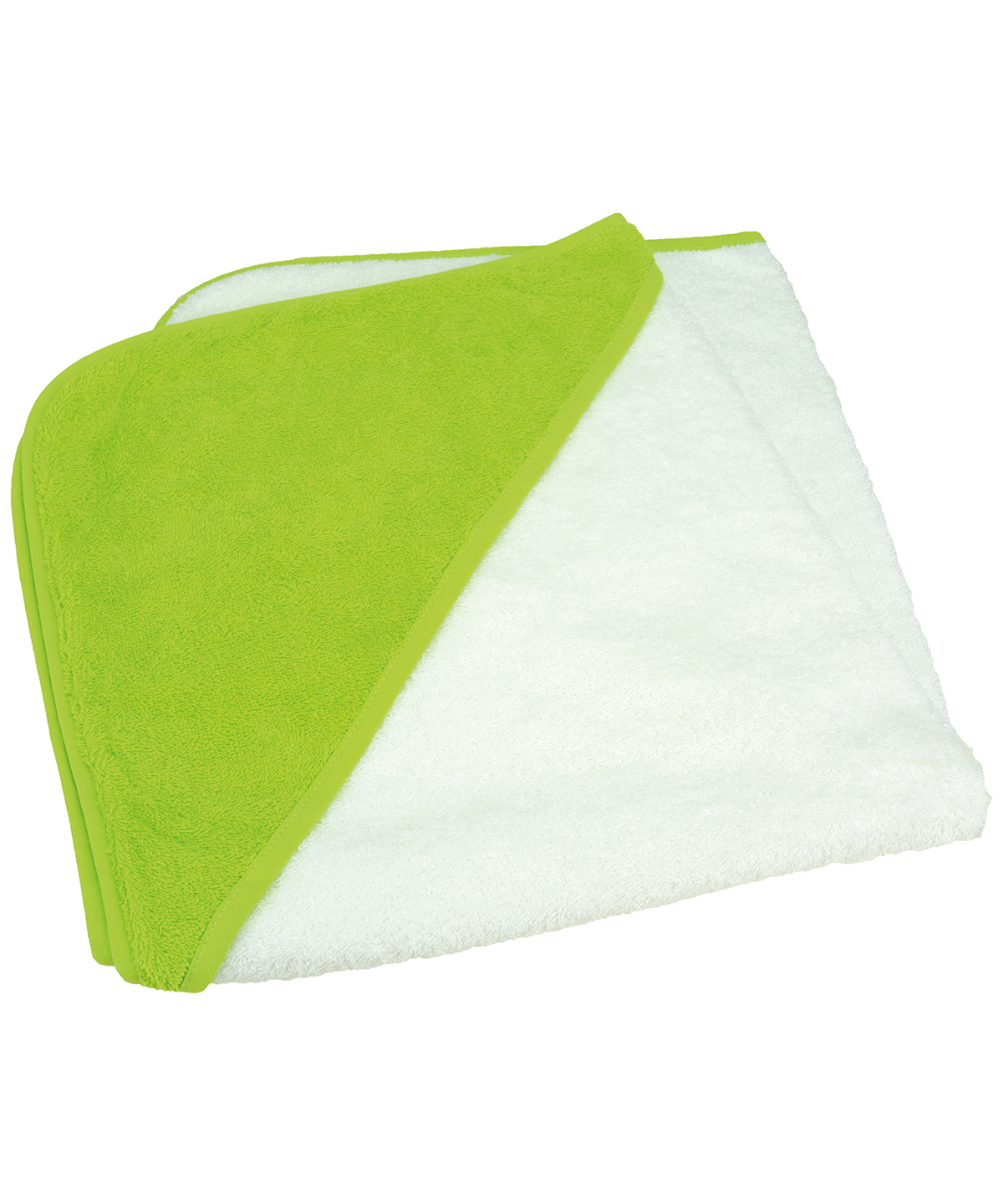 Babiezz® Medium Baby Hooded Towel White/Lime Green/Lime Green Size One Size
