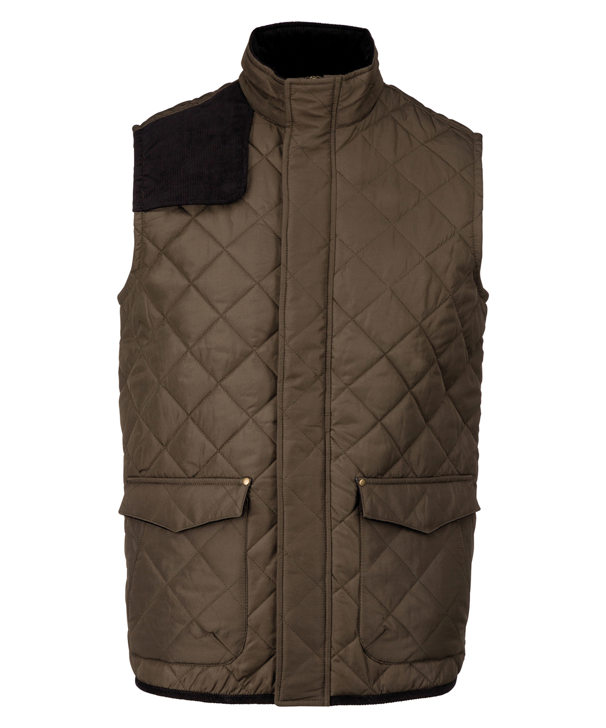 Mens Quilted Bodywarmer Green/Black Size 2XLarge