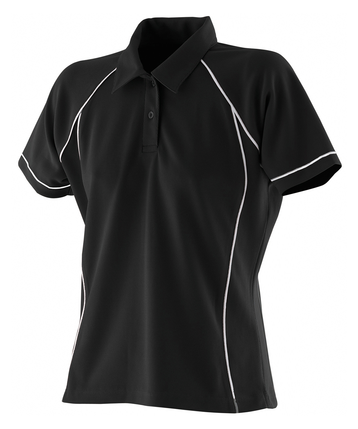 Women's piped performance polo image 4