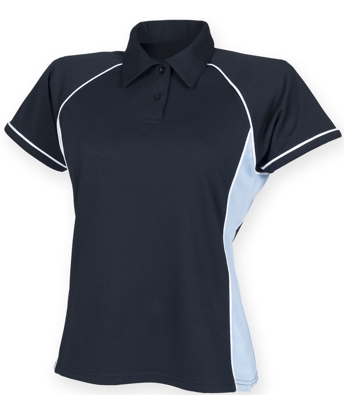 Women's piped performance polo image 5