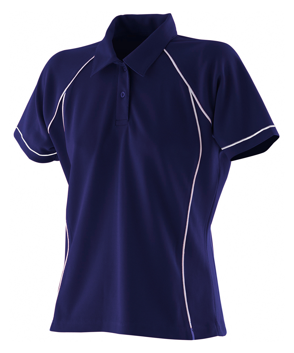 Women's piped performance polo image 6