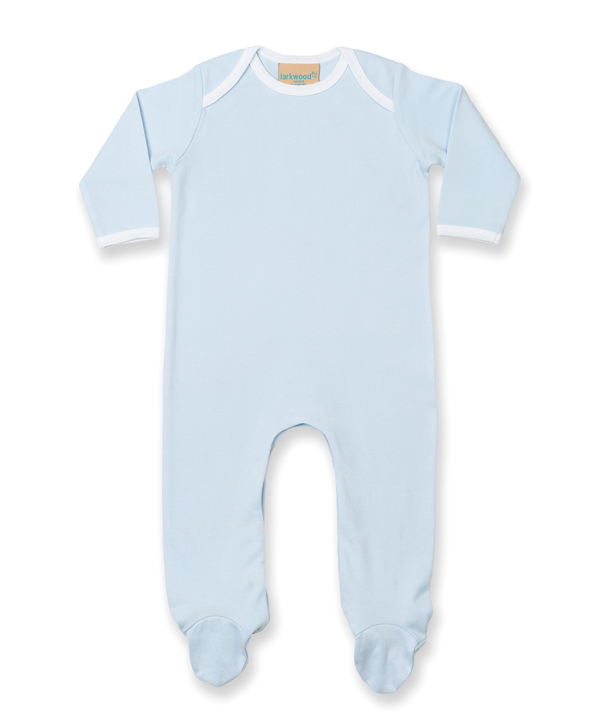 Contrast Long Sleeve Sleepsuit Pale Blue/White Size 3