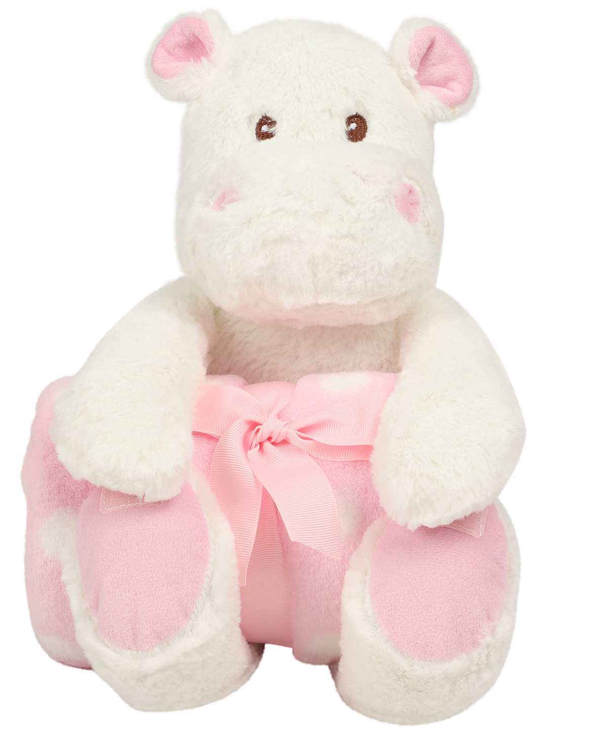 Hippo With Blanket White/Pink Size One Size