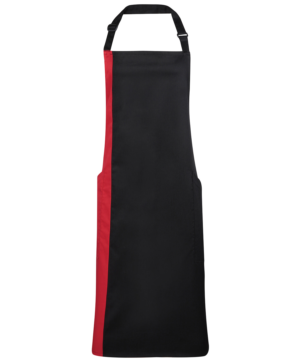 Contrast Bib Apron Black/Red Size One Size