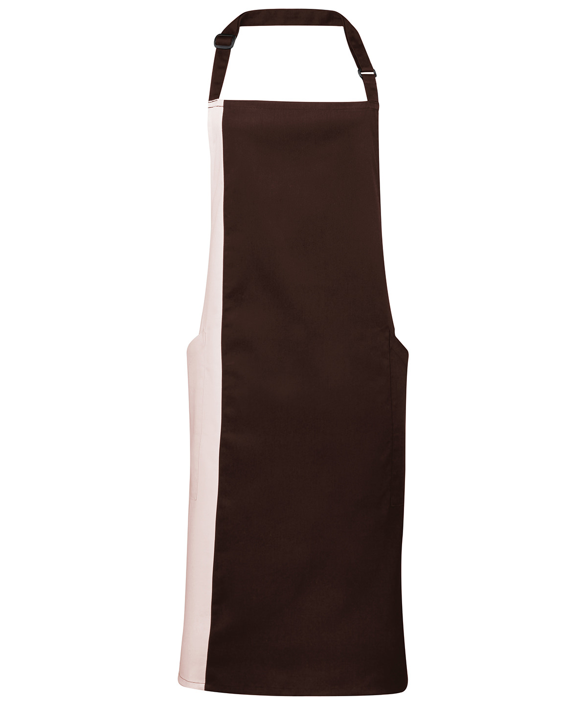 Contrast Bib Apron Brown/Natural Size One Size