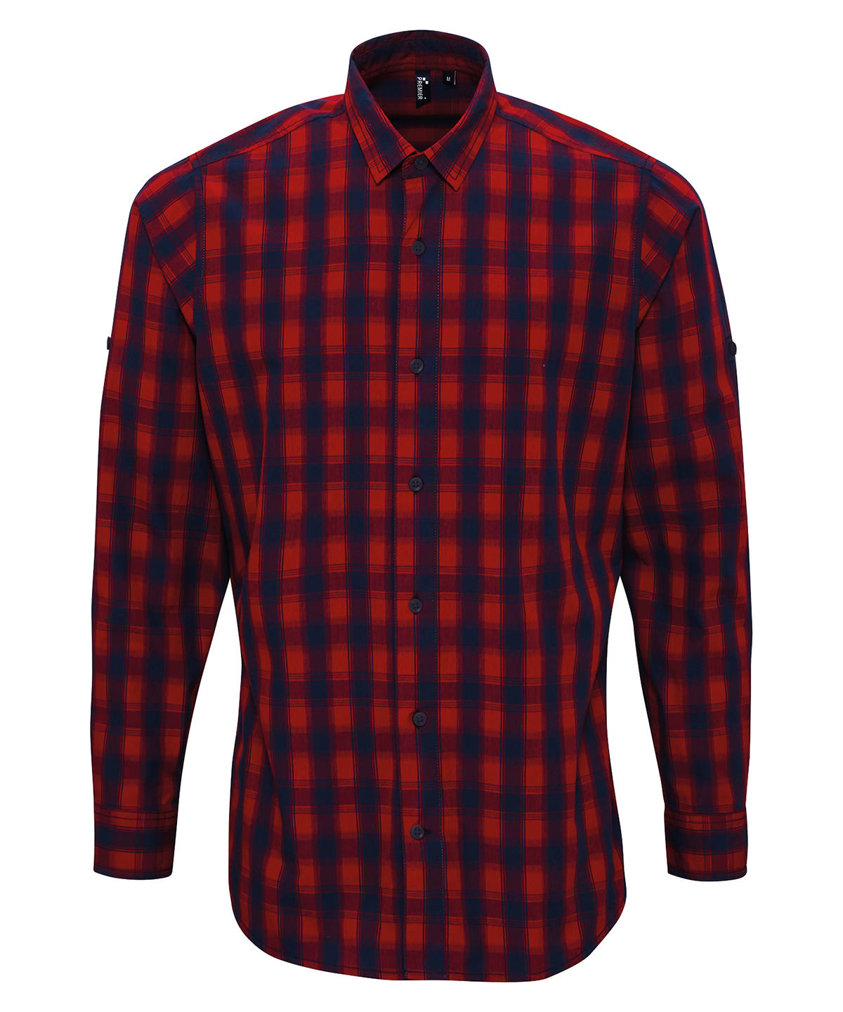 Mulligan Check Cotton Long Sleeve Shirt Red/Navy Size 2XLarge