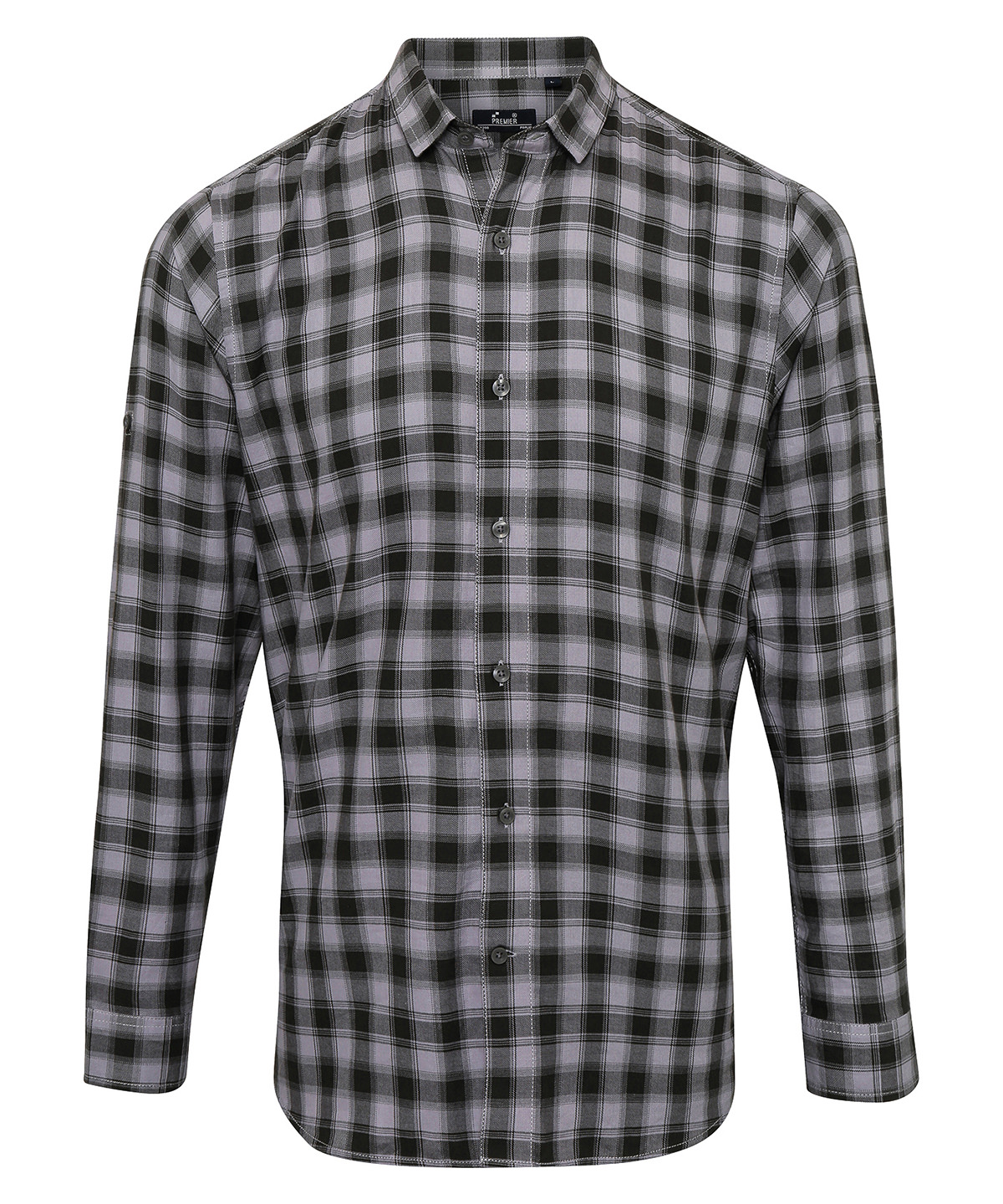 Mulligan Check Cotton Long Sleeve Shirt Steel/Black Size XLarge