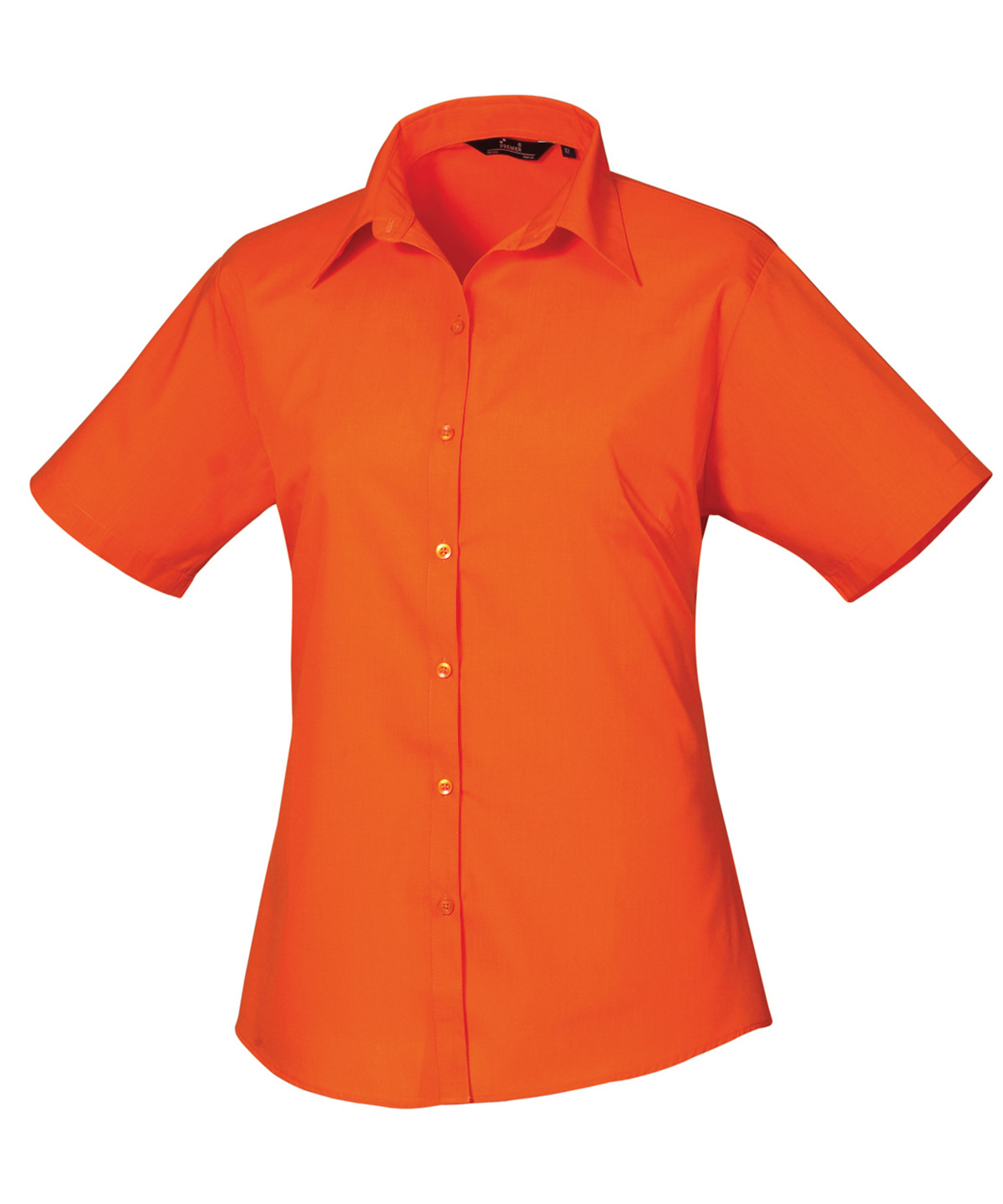 Womens Short Sleeve Poplin Blouse Orange Size 26