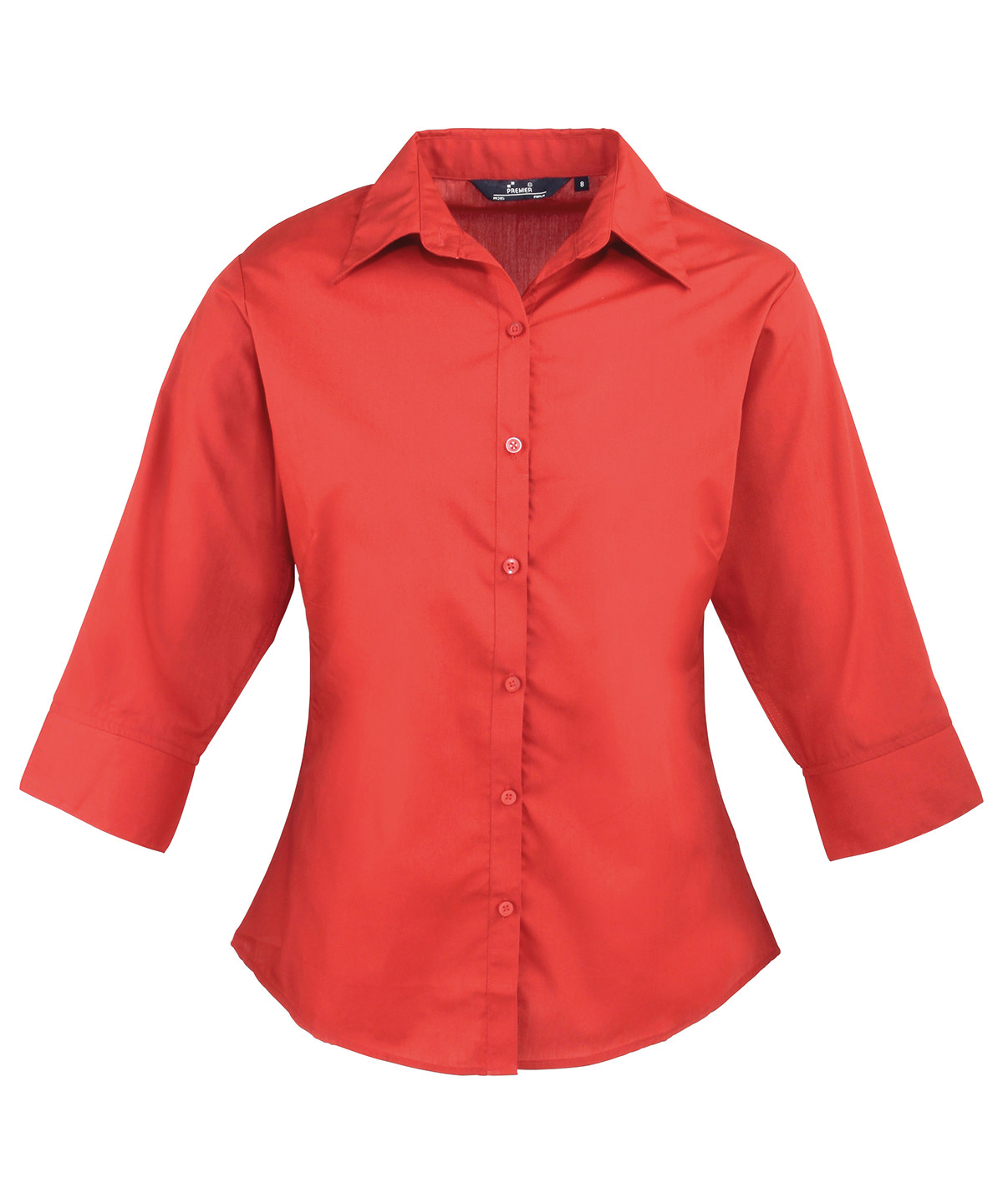 Womens ¾ Sleeve Poplin Blouse Red Size 10