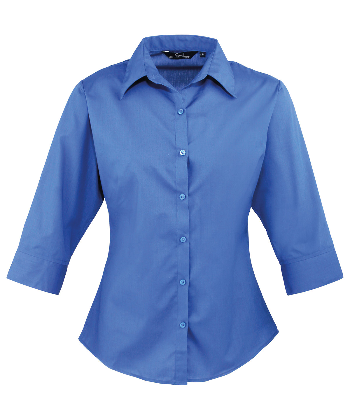 Womens ¾ Sleeve Poplin Blouse Royal Size 10