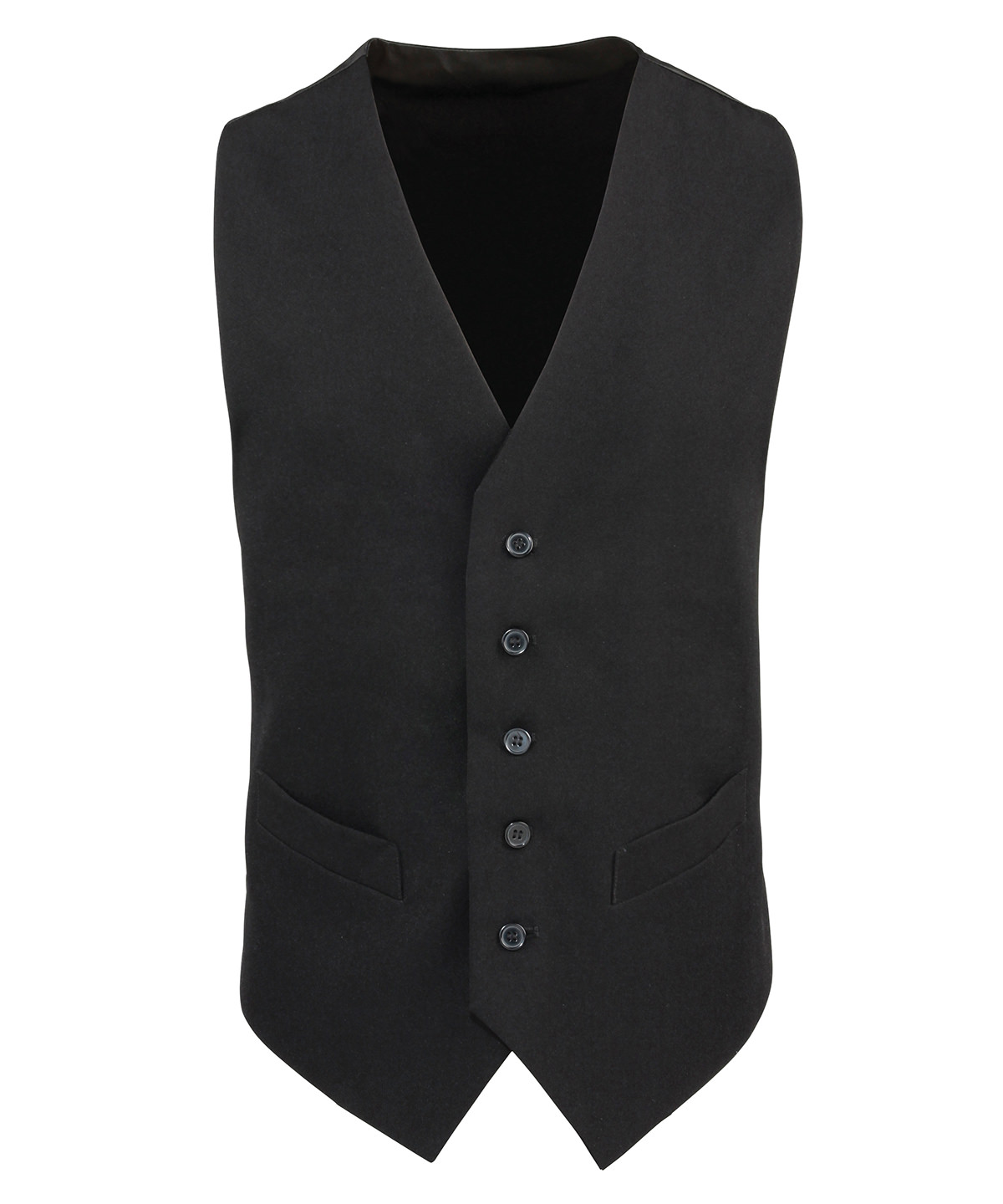 Lined Polyester Waistcoat Black Size 2XSmall