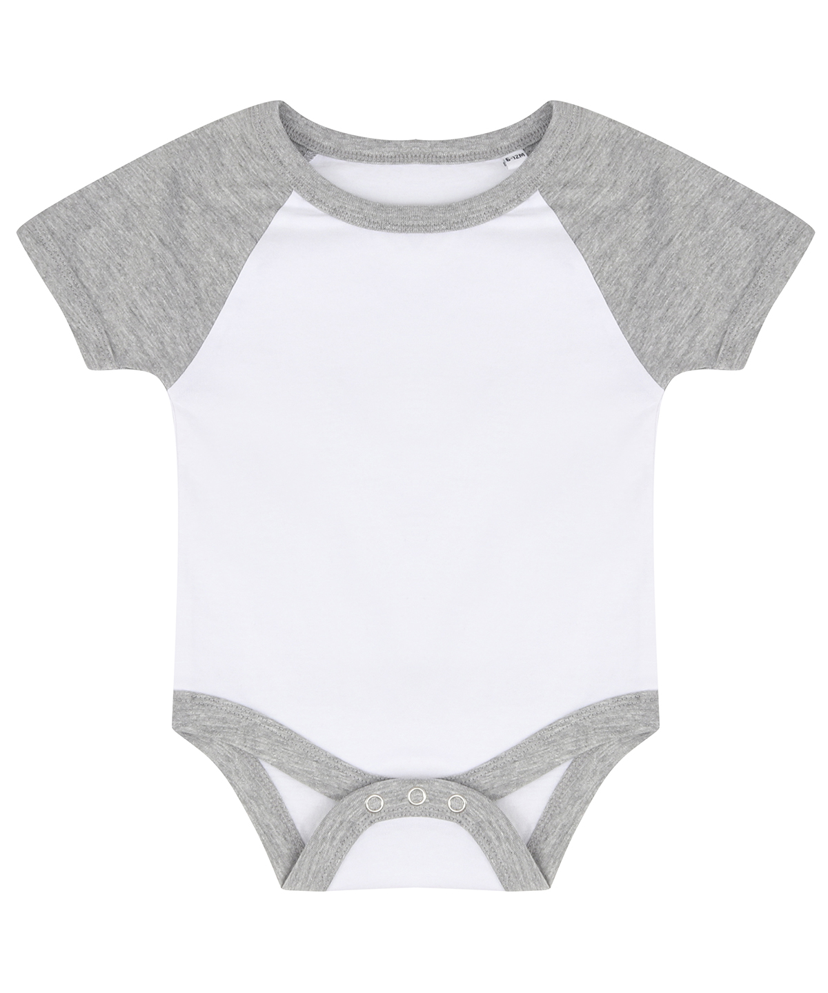 Essential Short-Sleeved Baseball Bodysuit White/Heather Grey Size 3